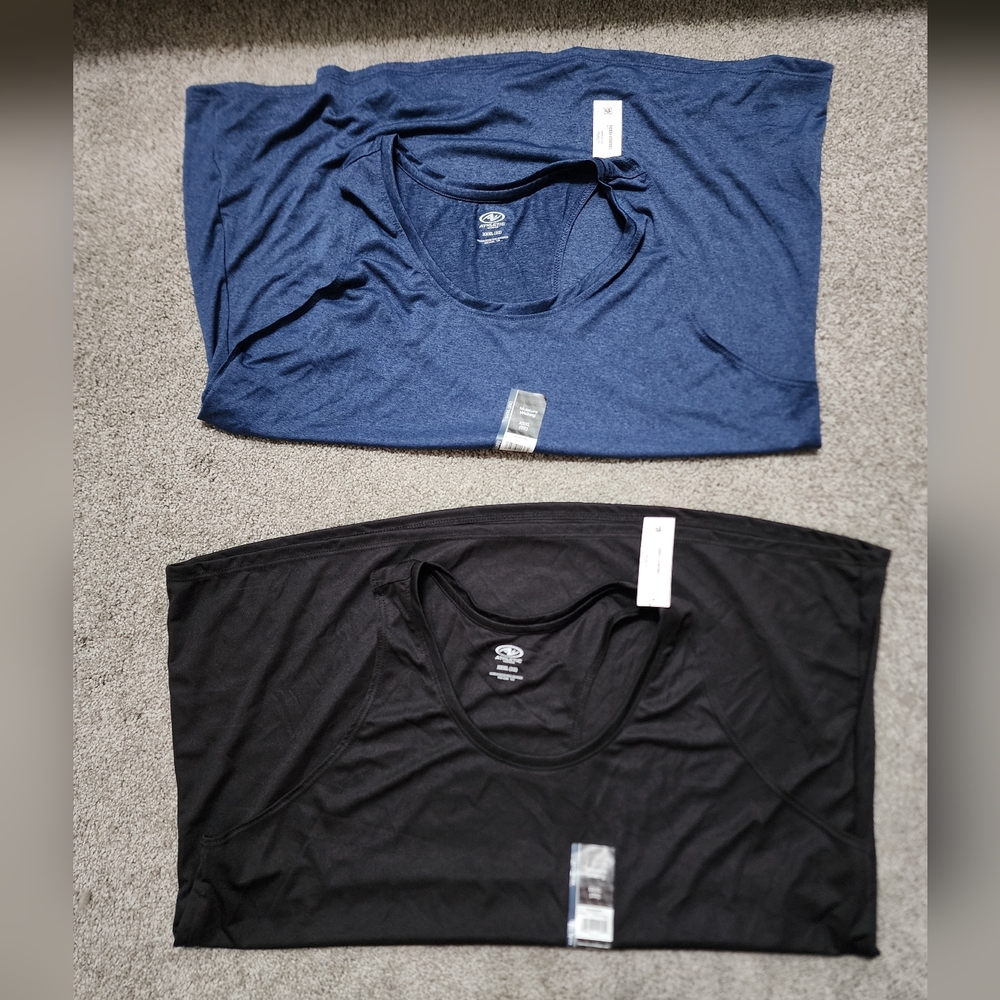 Athletic Works Black And Heathers Navy Tank Tops